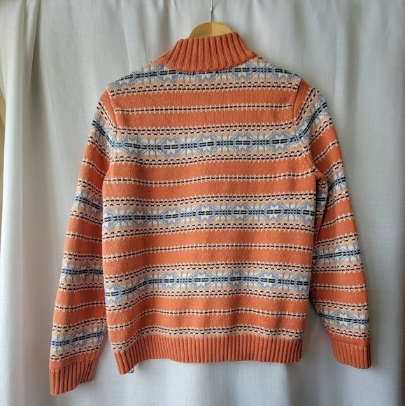 VINTAGE NORTHERN REFLECTIONS Coral  Knit Coastal Grandma Fisherman Half Zip - Picture 7 of 12